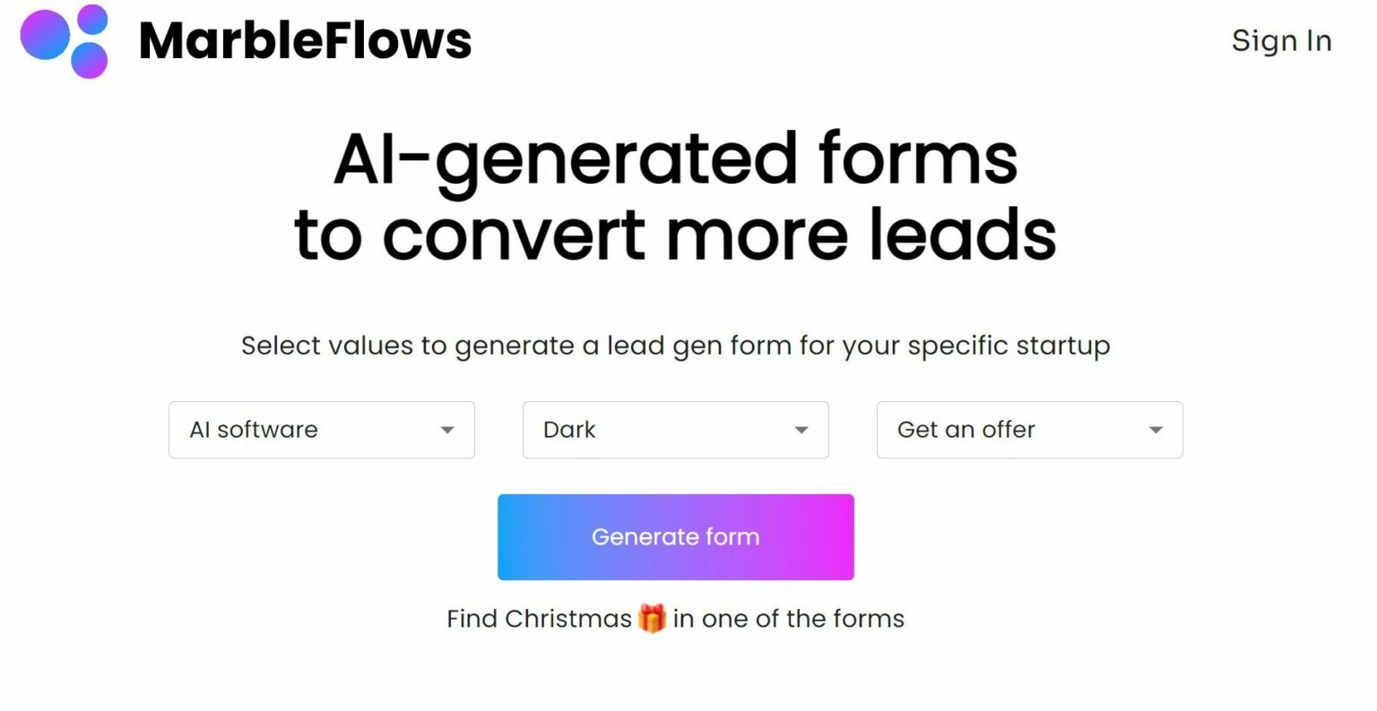 MarbleFlows - AI-generated forms to convert more leads.