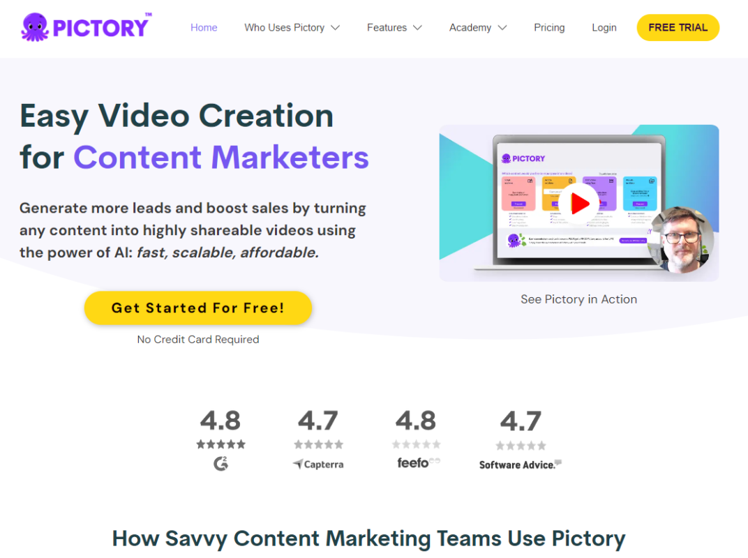 Pictory AI - Easy Video Creation for Content Marketers