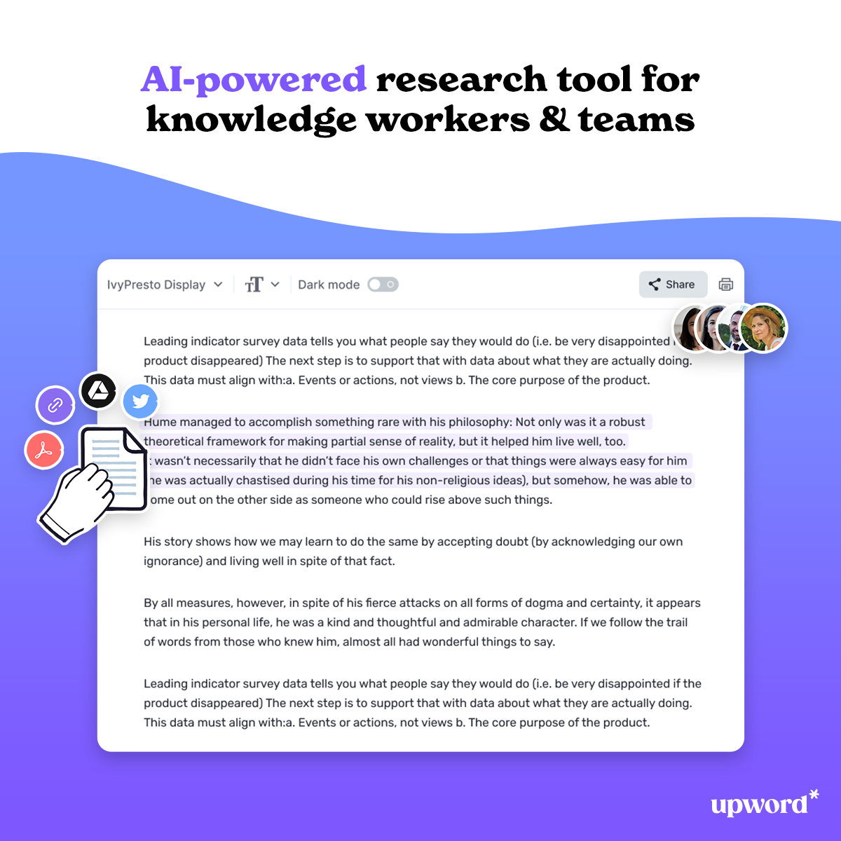 Upword - Create summaries faster with Upword's AI tools.