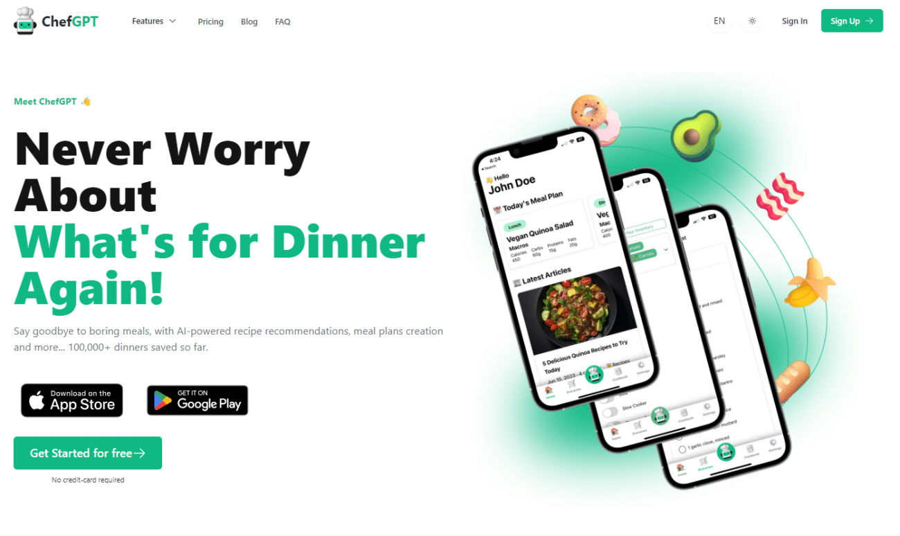 ChefGPT - AI-powered recipe recommendations based on various inputs.