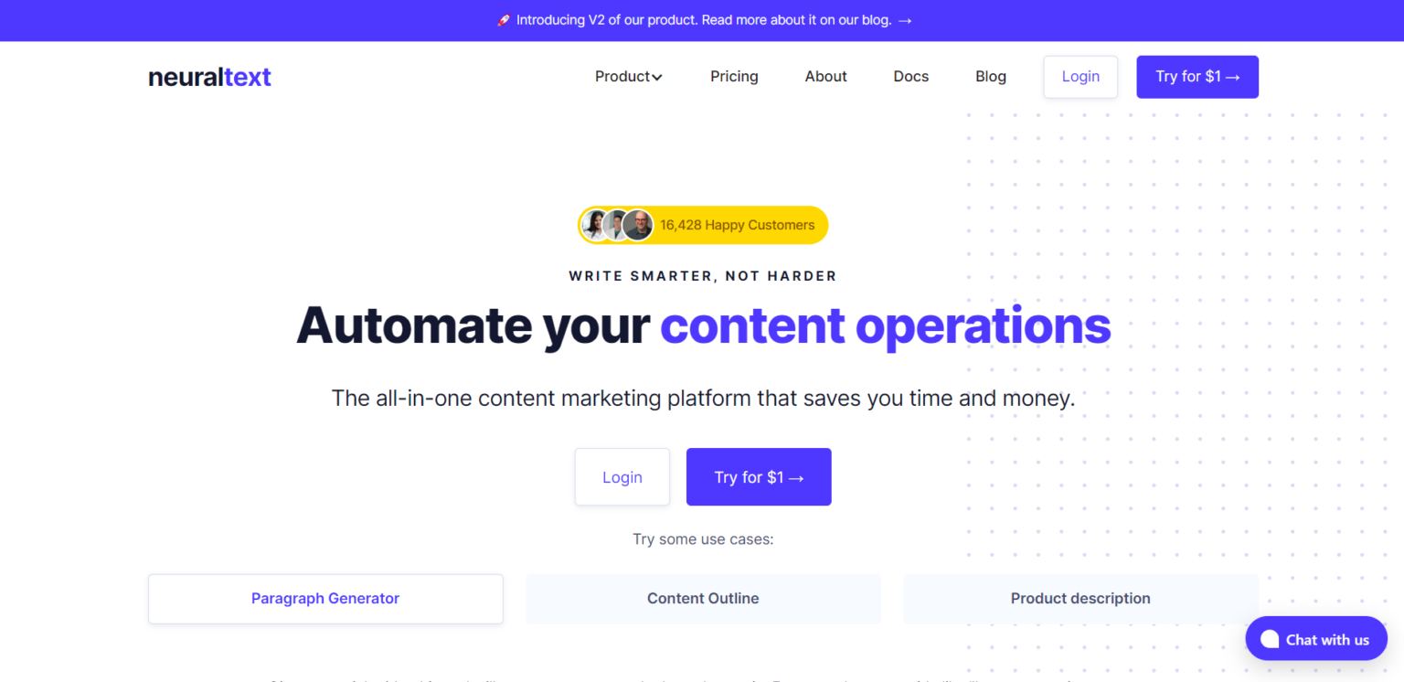 NeuralText - NeuralText is an advanced writing assistant and SEO tool that empowers users to effortlessly generate marketing copy and blog posts