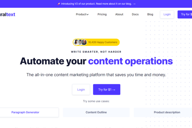 NeuralText - NeuralText is an advanced writing assistant and SEO tool that empowers users to effortlessly generate marketing copy and blog posts