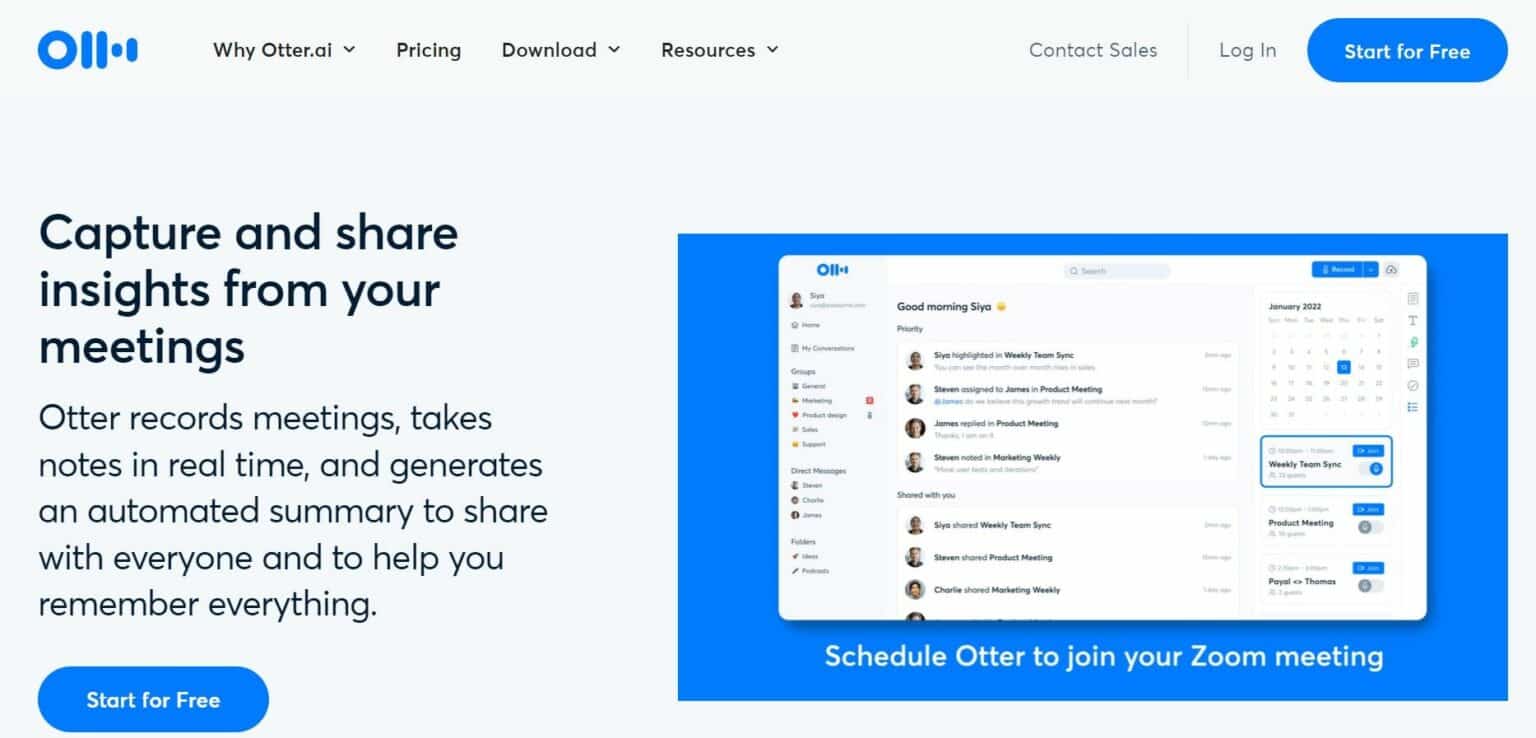 Otter AI - Automated meeting summaries to capture and share insights.